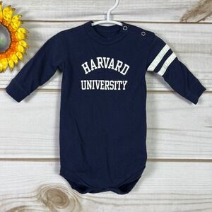 College Kids Harvard University Navy Blue Long Sleeve Bodysuit NB‎ Newborn